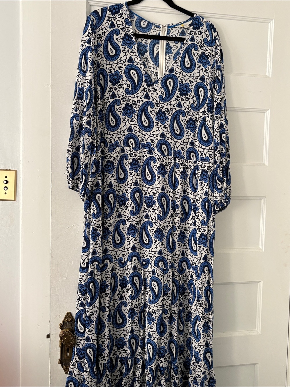 Boden Blue and White Paisley Maxi Dress